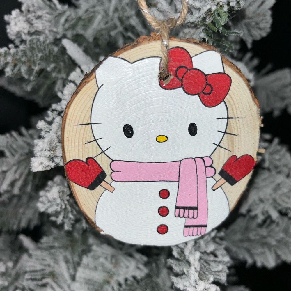 Hello Kitty Holiday Ornament - Red and Pink